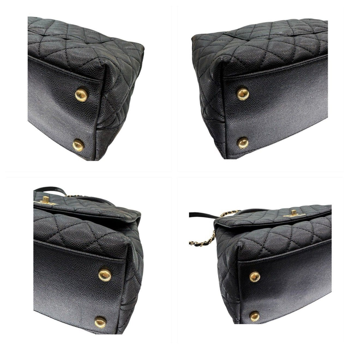 Chanel Caviar Leather Coco Handle Black Shoulder Bag — view 6