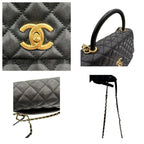 Chanel Caviar Leather Coco Handle Black Shoulder Bag — view 7