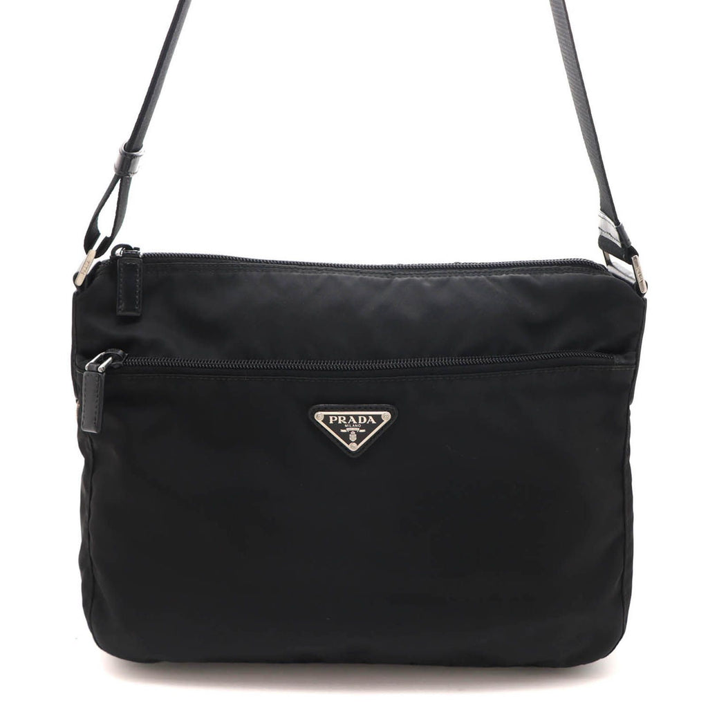 Prada Shoulder Bag Black Nylon Leather
