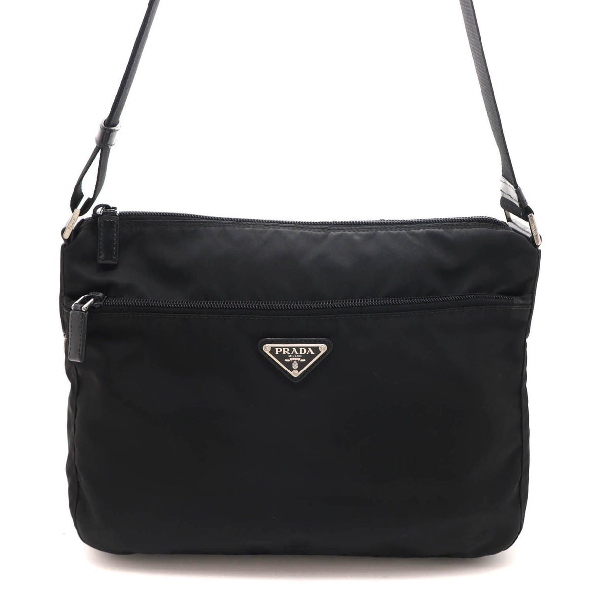 Prada Shoulder Bag Black Nylon Leather