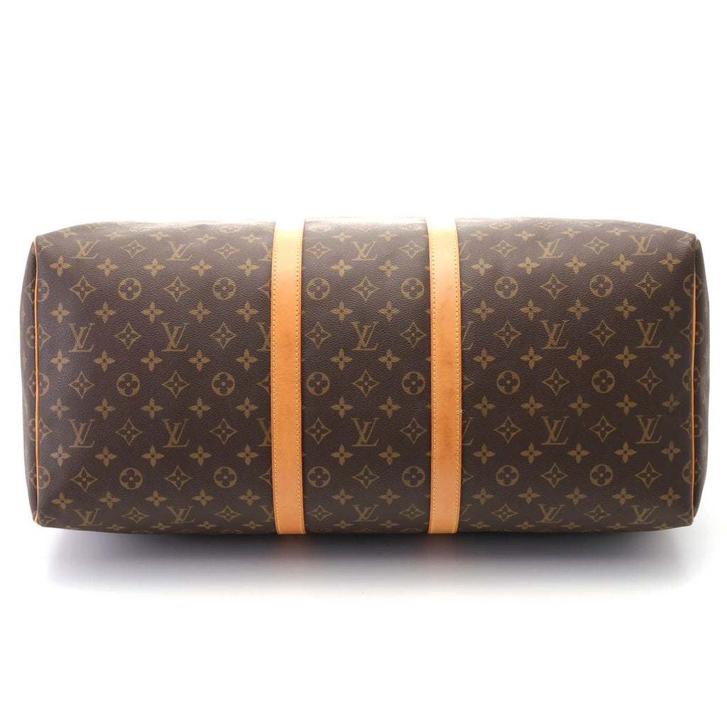 Louis Vuitton Keepall 55 Monogram Boston Bag Canvas Brown Stamp — view 3