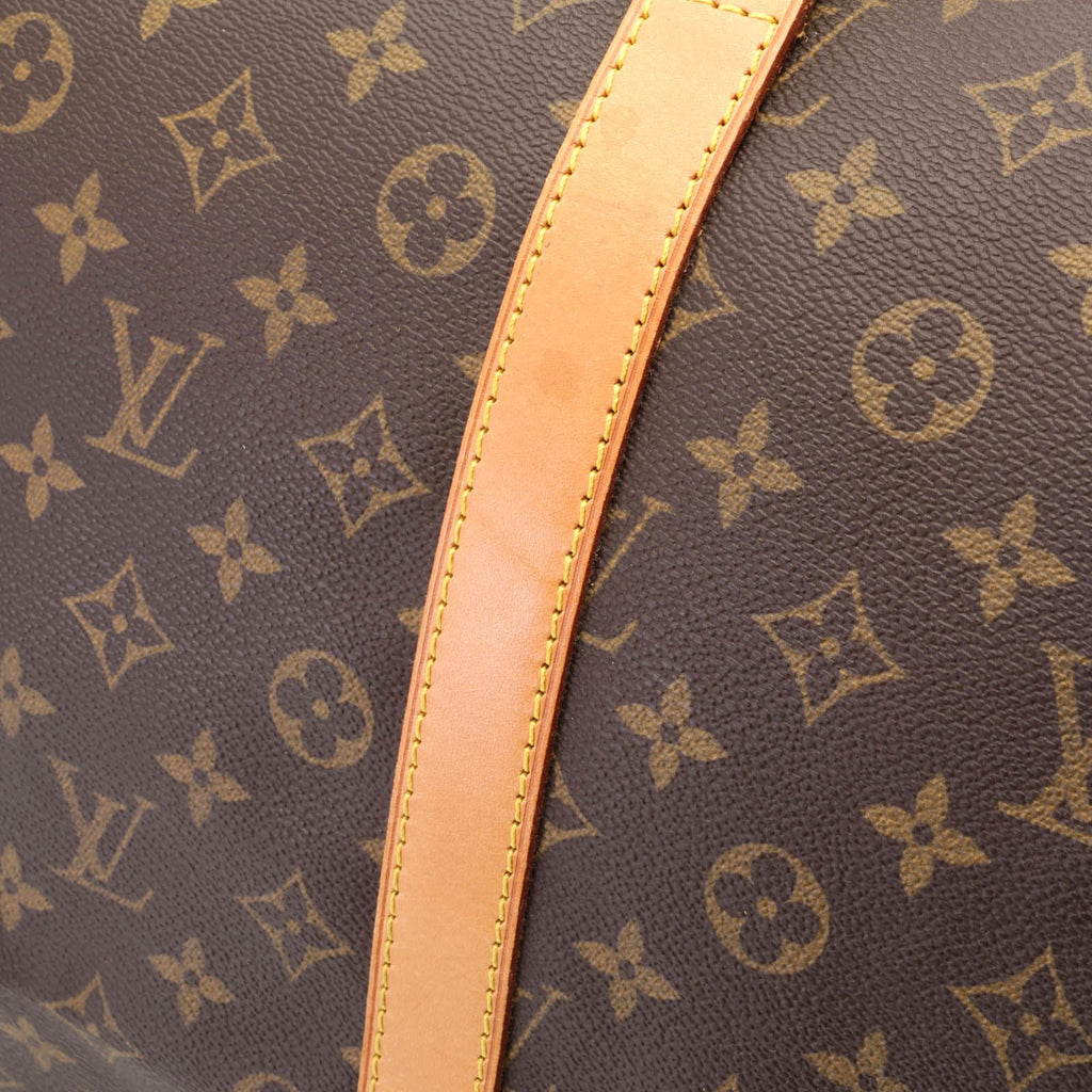 Louis Vuitton Keepall 55 Monogram Boston Bag Canvas Brown Stamp — view 7