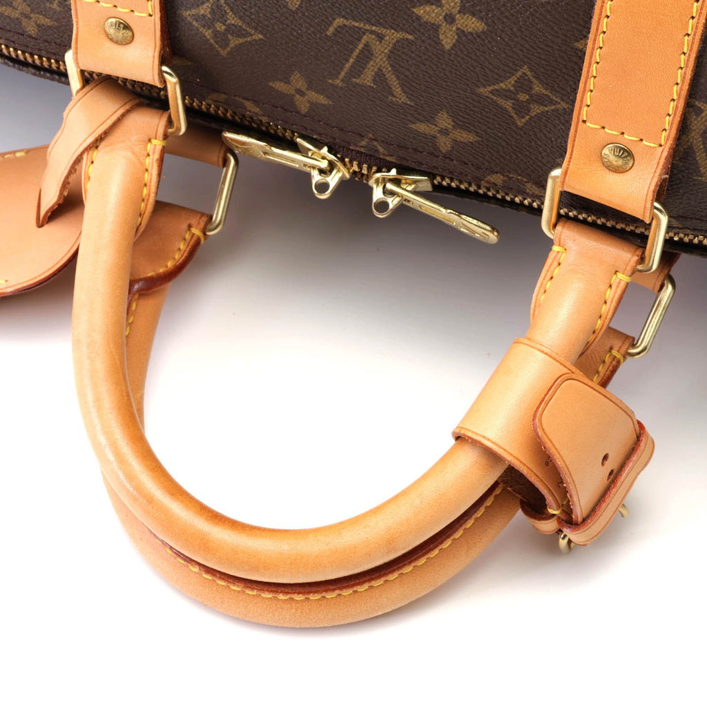 Louis Vuitton Keepall 55 Monogram Boston Bag Canvas Brown Stamp — view 4