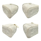 Chanel Quilted Small Vanity White Gold Leather Shoulder Bag Chain — view 8