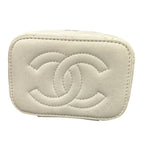 Chanel Quilted Small Vanity White Gold Leather Shoulder Bag Chain — view 5