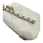 Chanel Quilted Small Vanity White Gold Leather Shoulder Bag Chain — view 6