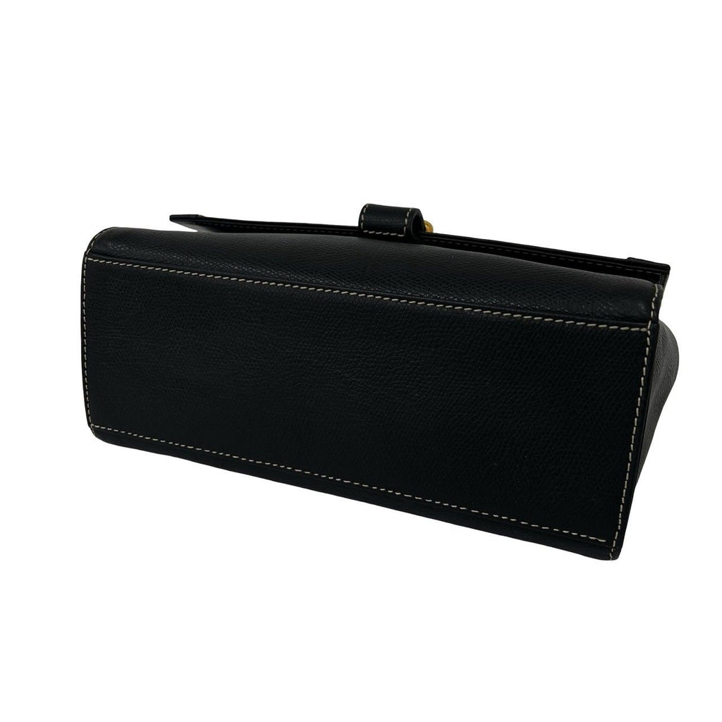 Loewe Vintage Anagram Logo Leather 2-Way Shoulder Bag Pochette Black — view 8