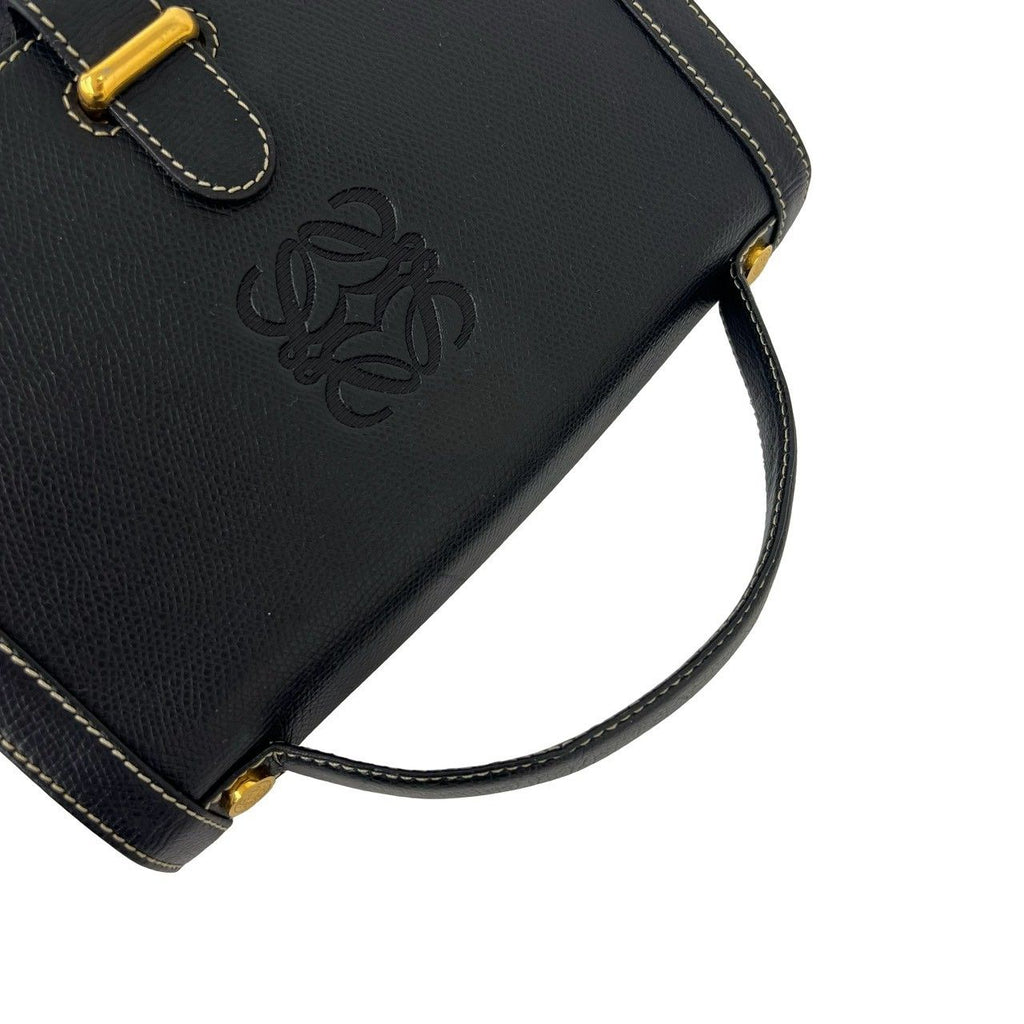 Loewe Vintage Anagram Logo Leather 2-Way Shoulder Bag Pochette Black — view 4