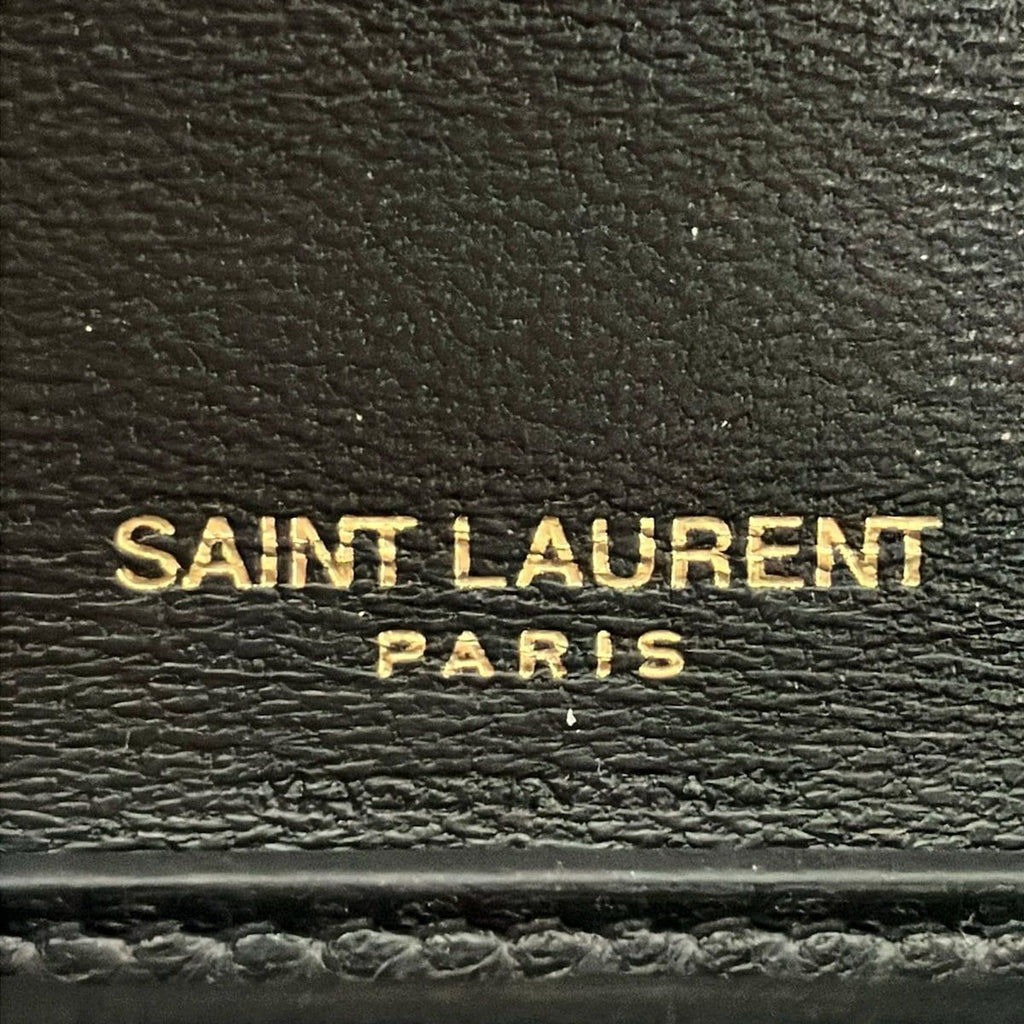 Saint Laurent Paris Trifold Wallet Gaby Multi Fold Ivory Black Quilted Leather — view 6