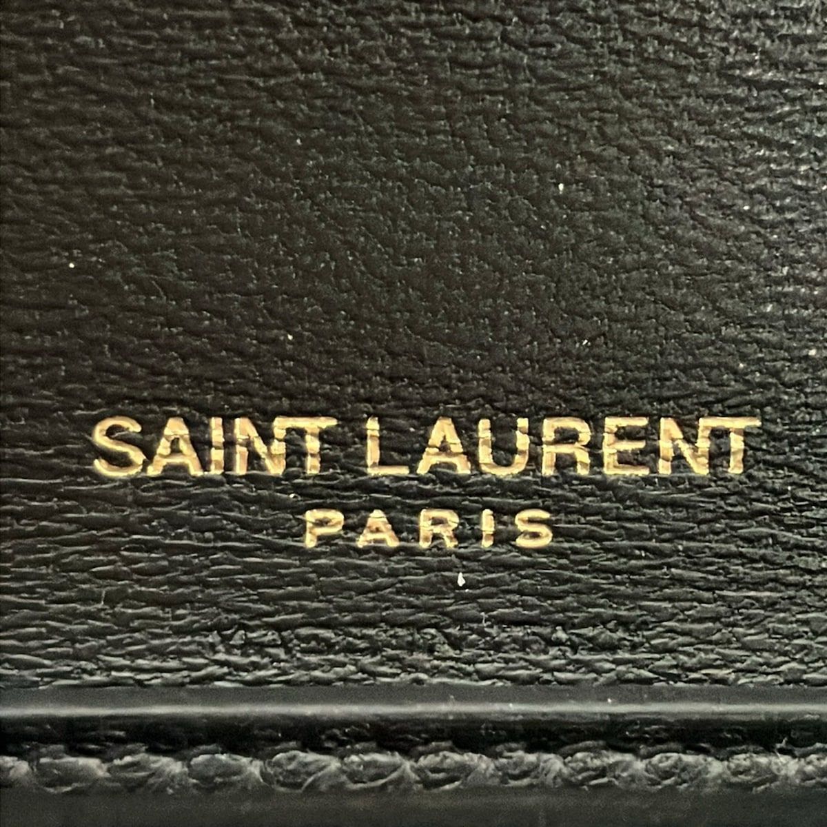 Saint Laurent Paris Trifold Wallet Gaby Multi Fold Ivory Black Quilted Leather — view 6