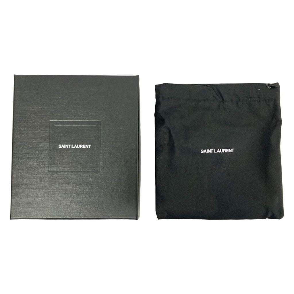 Saint Laurent Paris Trifold Wallet Gaby Multi Fold Ivory Black Quilted Leather — view 7