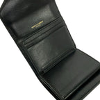 Saint Laurent Paris Trifold Wallet Gaby Multi Fold Ivory Black Quilted Leather — view 4