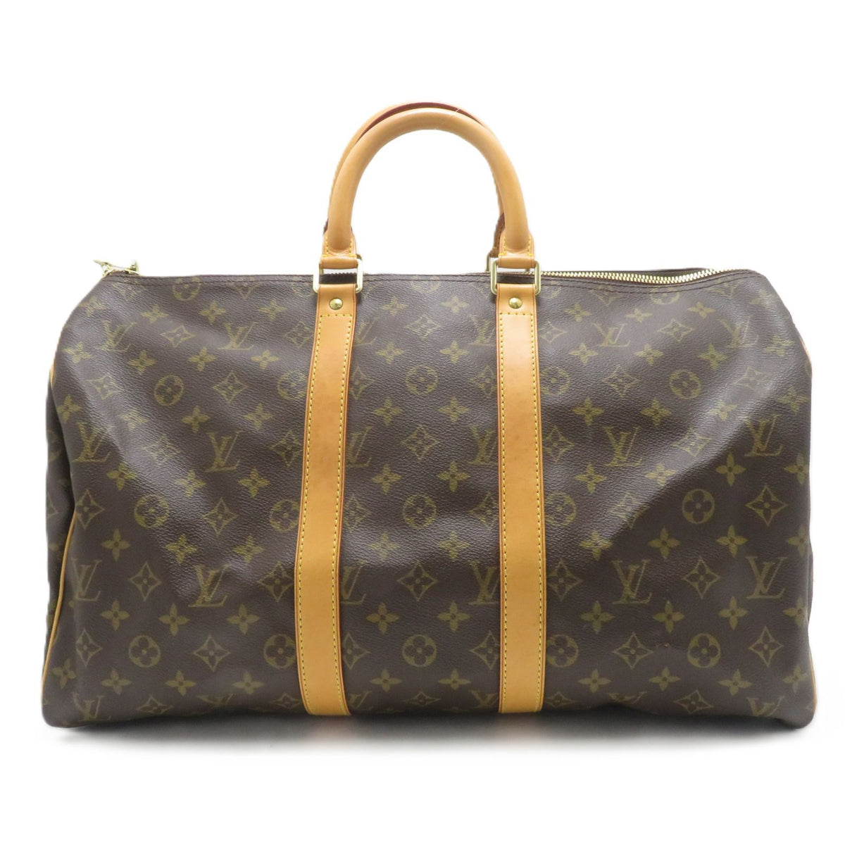 Louis Vuitton Keepall 45 Monogram Boston Bag Canvas Brown