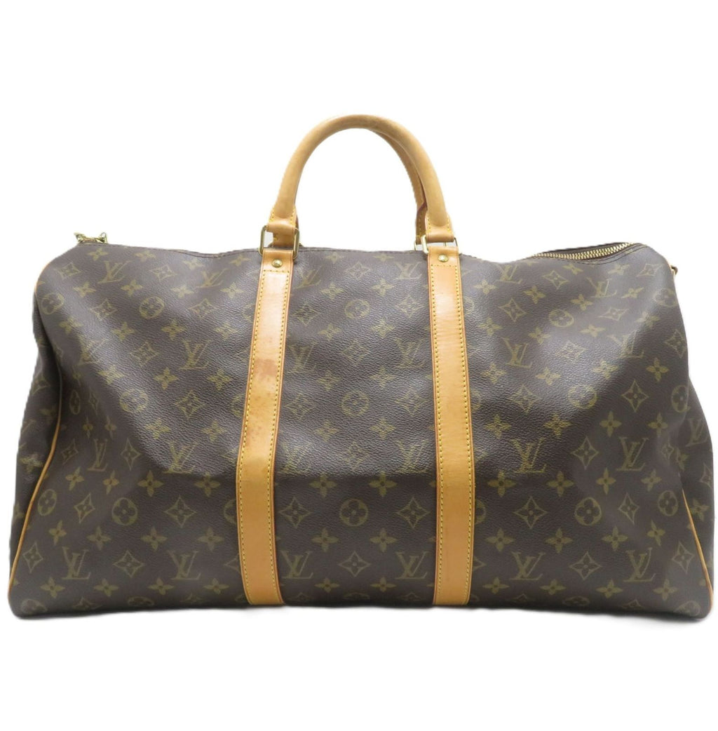 Louis Vuitton Keepall Bandouliere 50 Monogram Boston Bag Brown