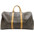 Louis Vuitton Keepall Bandouliere 50 Monogram Boston Bag Brown