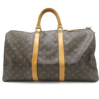 Louis Vuitton Keepall Bandouliere 50 Monogram Boston Bag Brown — view 3