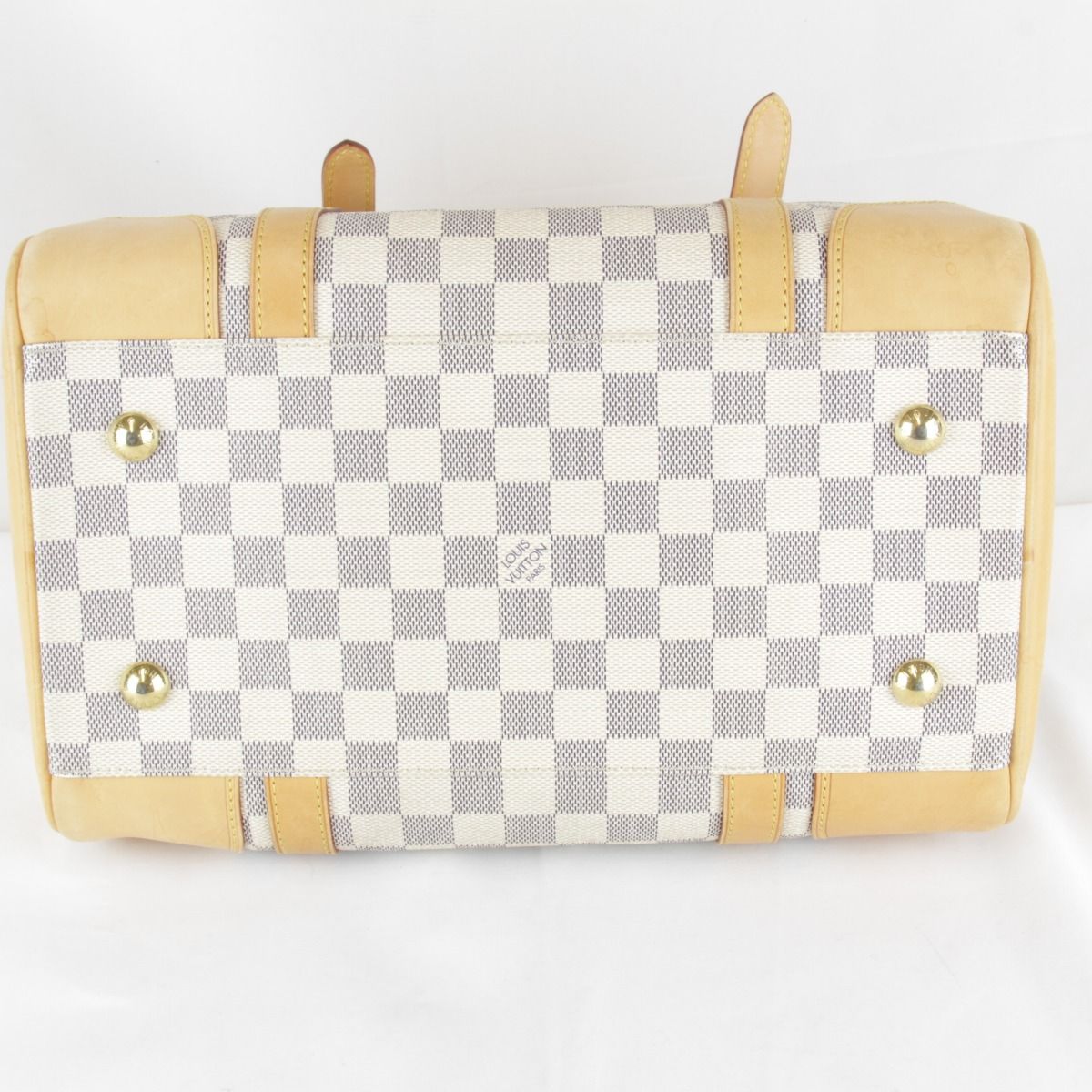 Louis Vuitton Usedlouis Berkeley Handbag Damier Azur Canvas Leather — view 7