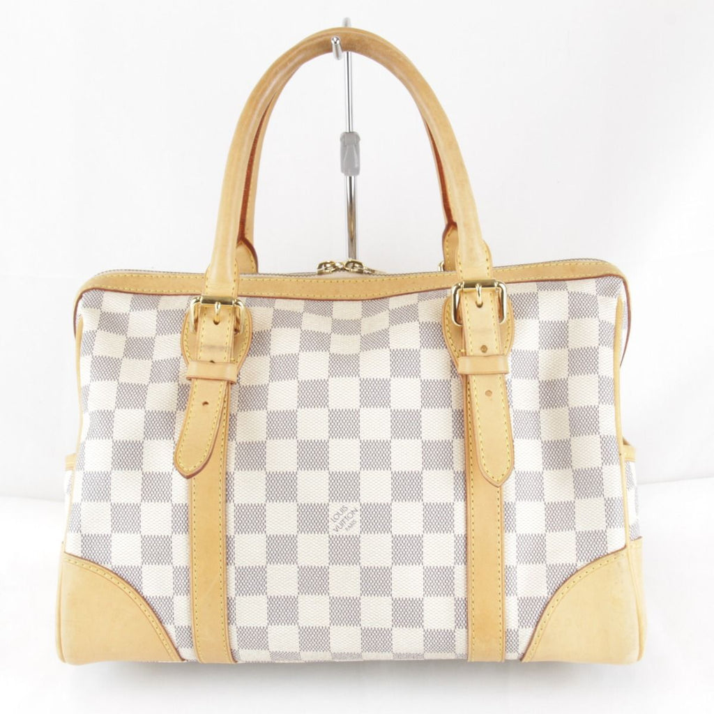 Louis Vuitton Usedlouis Berkeley Handbag Damier Azur Canvas Leather — view 2