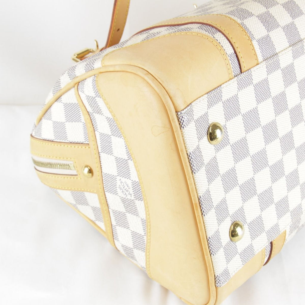 Louis Vuitton Usedlouis Berkeley Handbag Damier Azur Canvas Leather — view 6