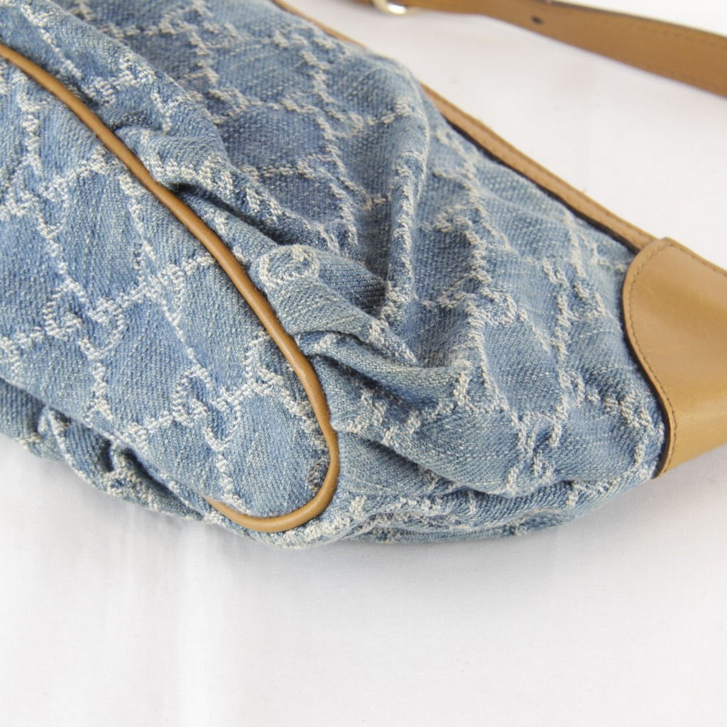 Gucci GG Denim One Handbag Pouch Canvas — view 5