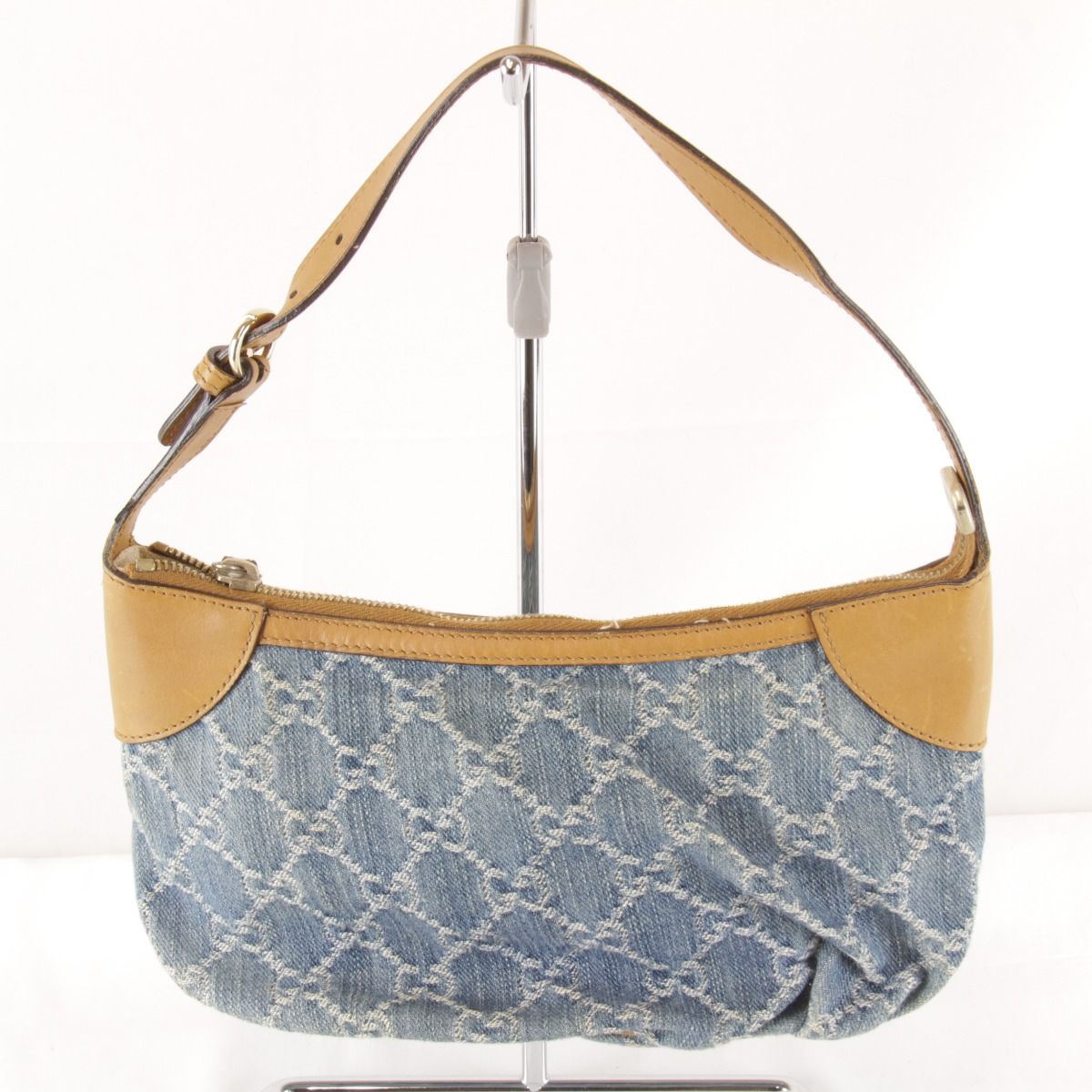 Gucci GG Denim One Handbag Pouch Canvas