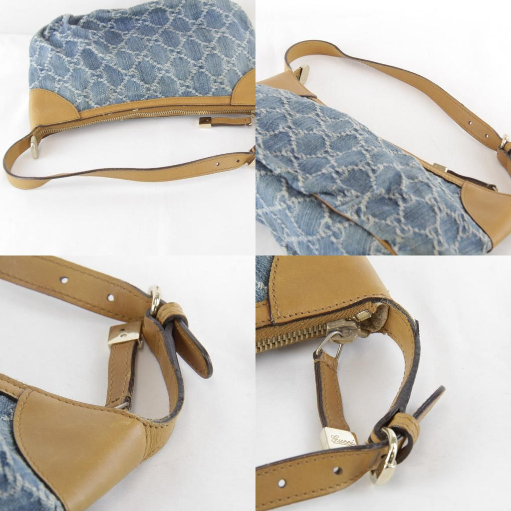 Gucci GG Denim One Handbag Pouch Canvas — view 8