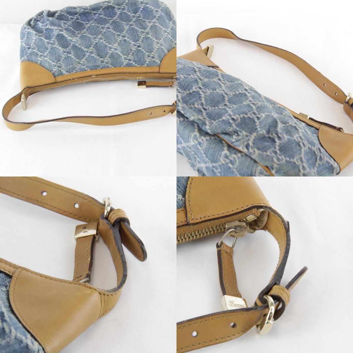 Gucci GG Denim One Handbag Pouch Canvas — view 8