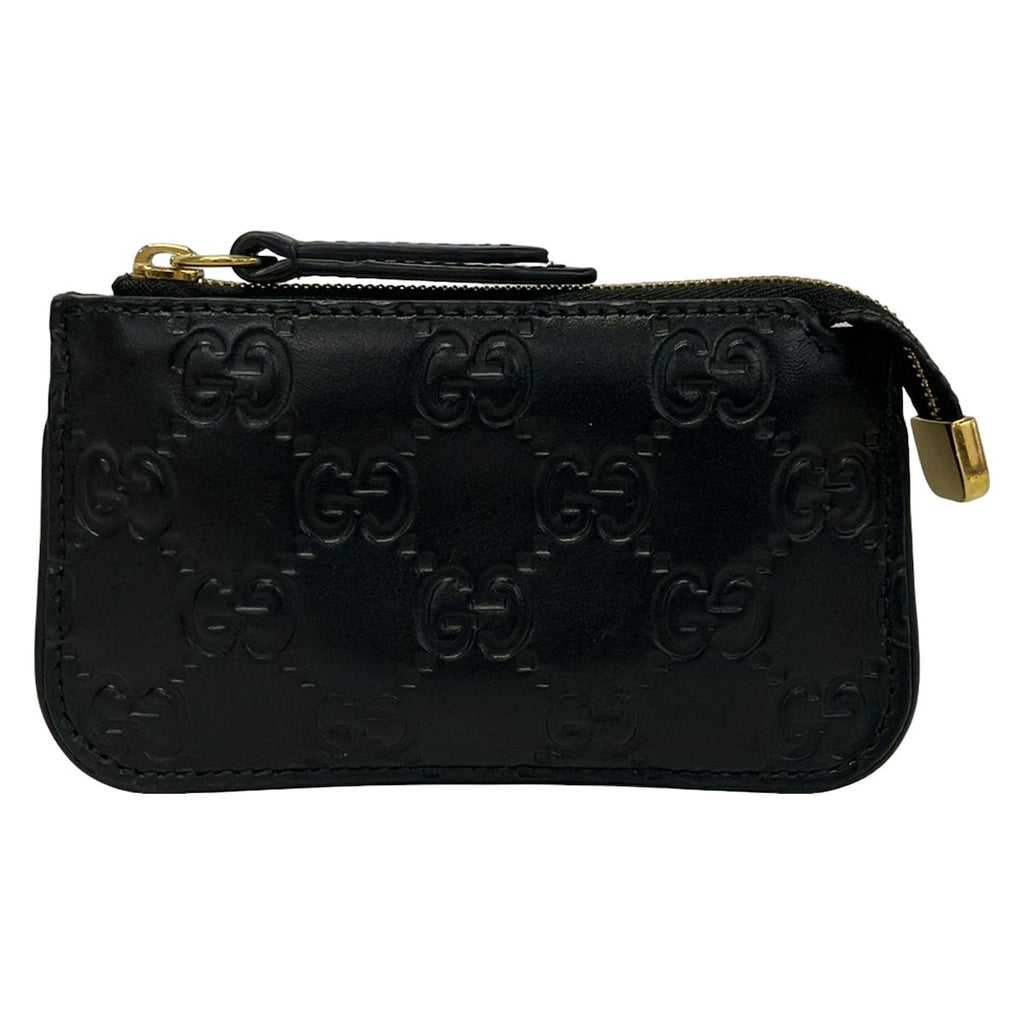 Gucci Coin Purse Guccissima Line Black Leather