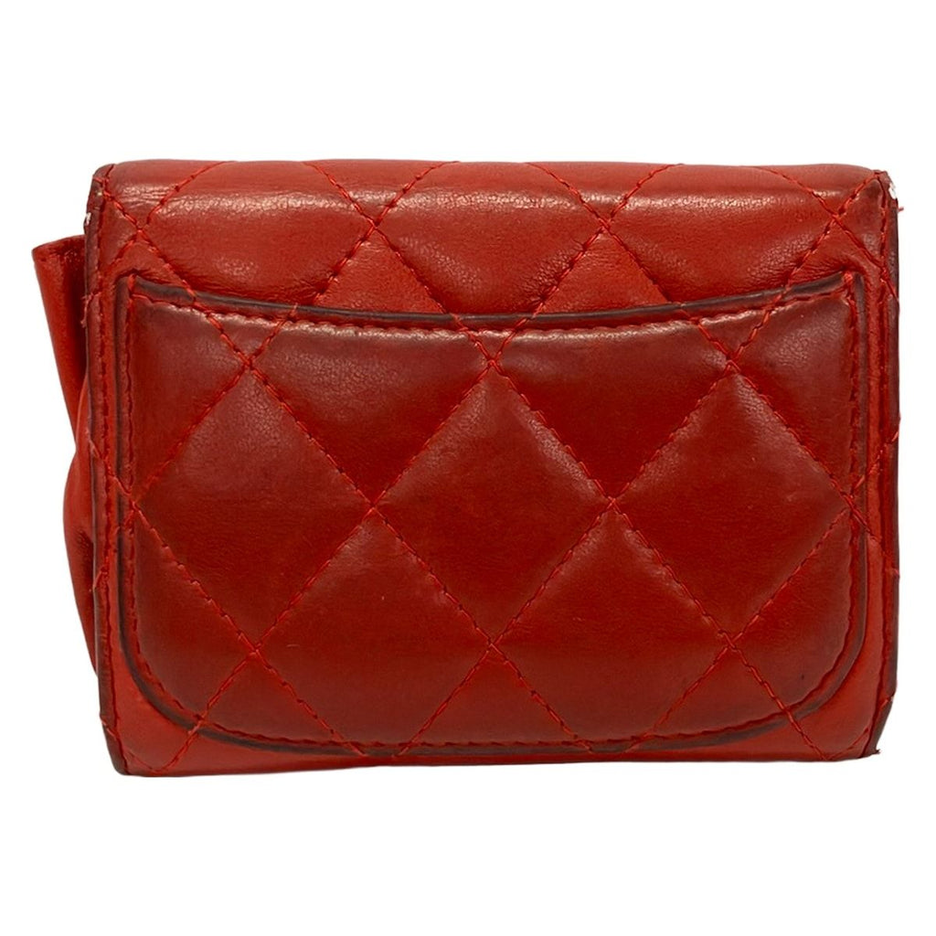 Chanel Coin Purse Quilted Red Lambskin — view 2