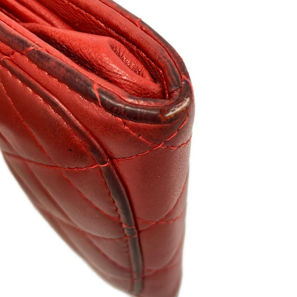 Chanel Coin Purse Quilted Red Lambskin — view 6