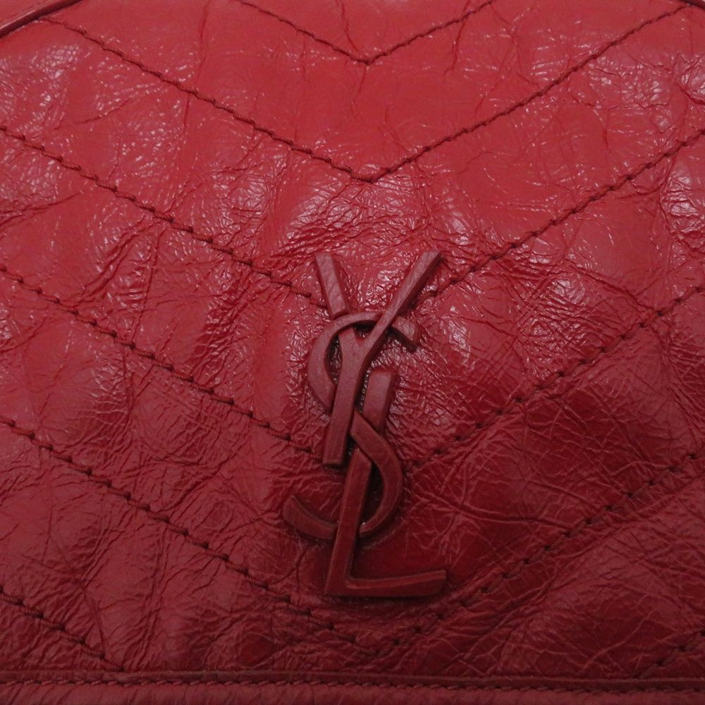 Saint Laurent Niki Chain Shoulder Bag Back Red Leather — view 8