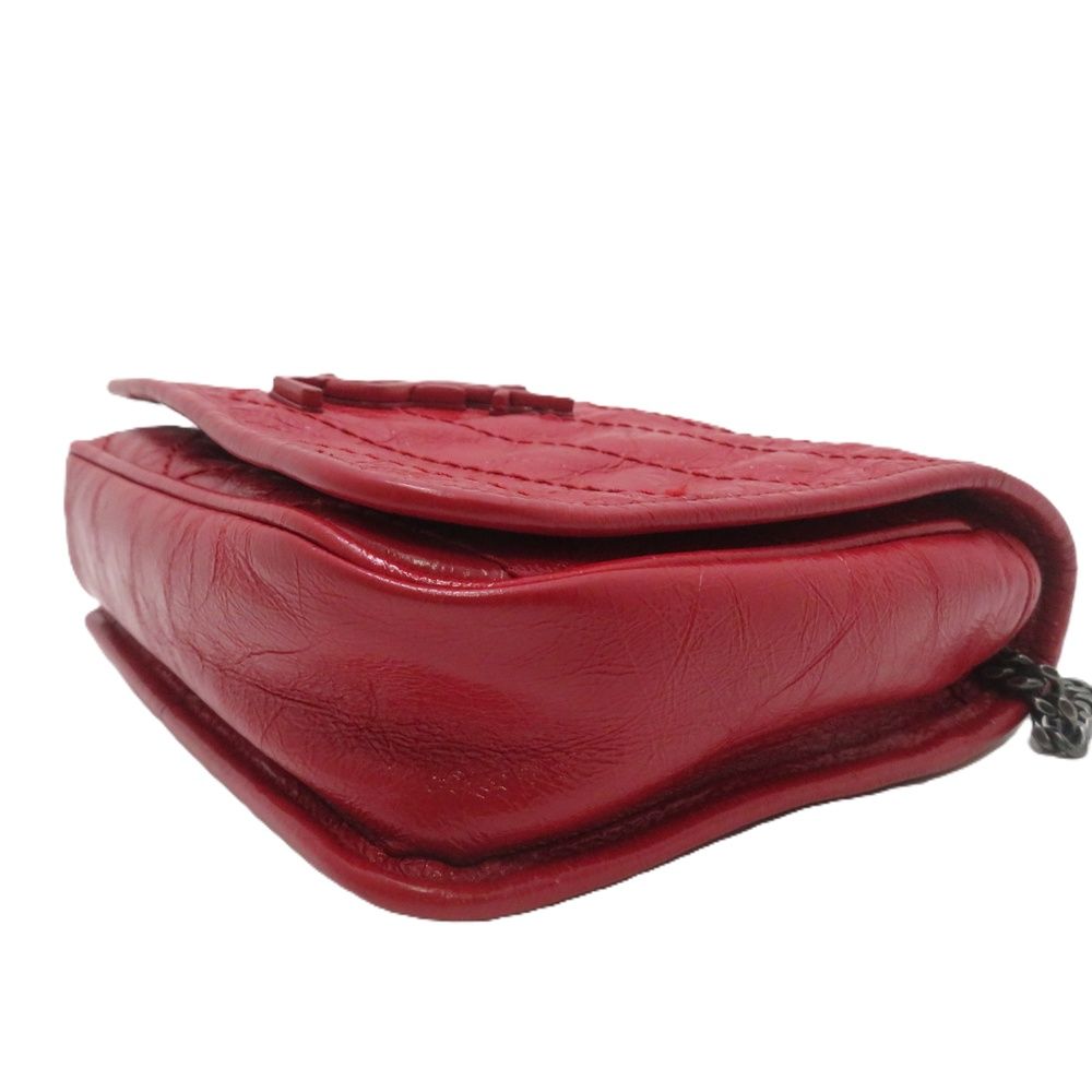 Saint Laurent Niki Chain Shoulder Bag Back Red Leather — view 6