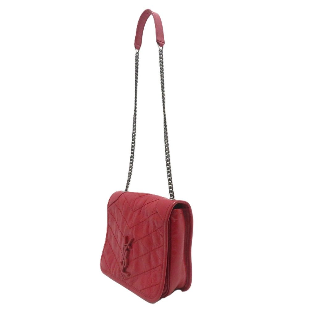Saint Laurent Niki Chain Shoulder Bag Back Red Leather — view 3