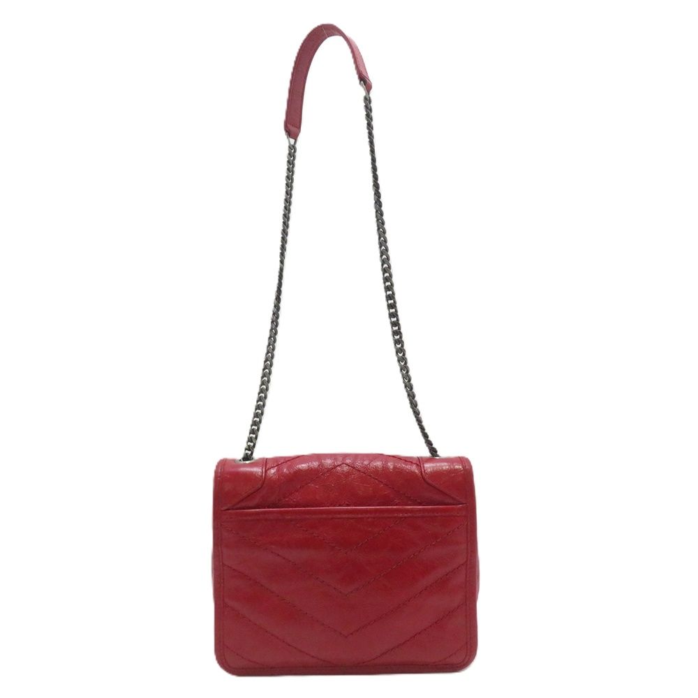 Saint Laurent Niki Chain Shoulder Bag Back Red Leather — view 2