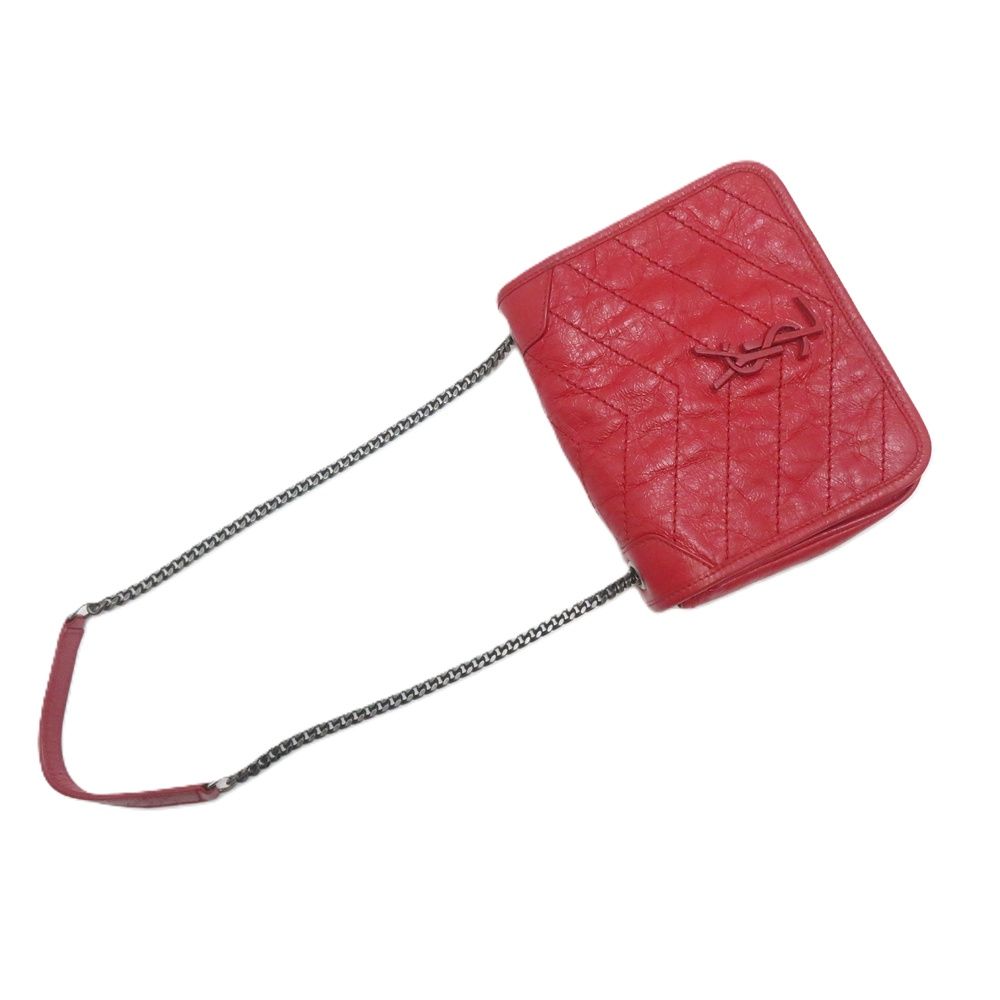 Saint Laurent Niki Chain Shoulder Bag Back Red Leather — view 4
