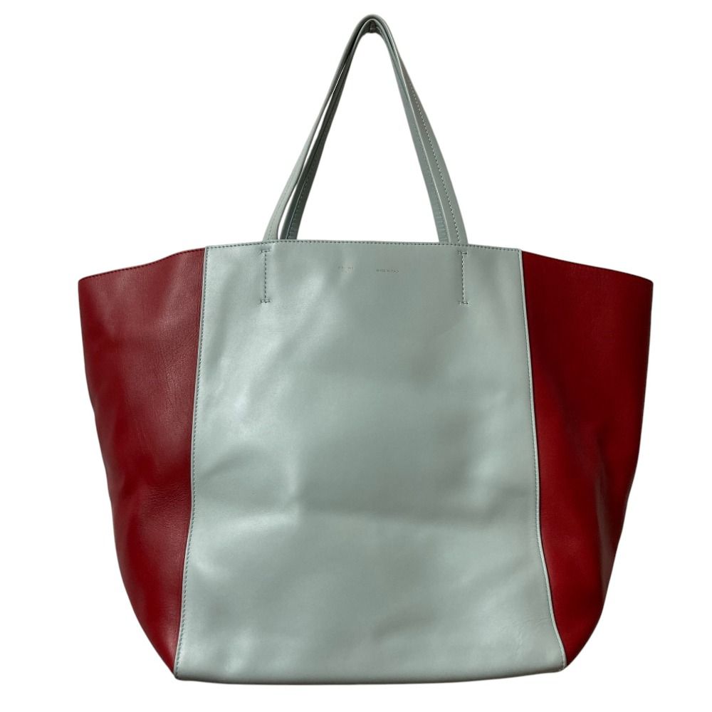 Celine Phoebe Philo Era Horizontal Cabas Tote Bag Light Blue Red