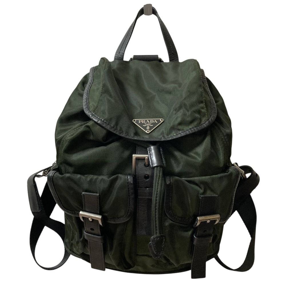 Prada Nylon Backpack Green Black
