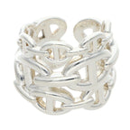 Hermes Chaine D'ancre Enchainee GM Silver Ring