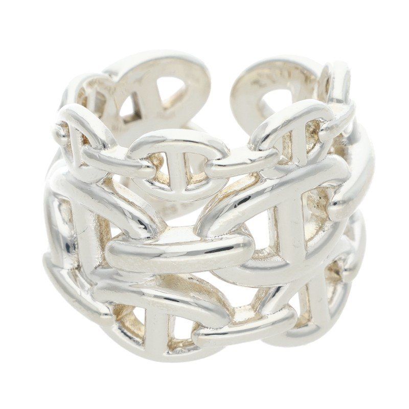 Hermes Chaine D'ancre Enchainee GM Silver Ring