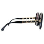 Chanel Chain Motif Temple Sunglasses Black Eyewear — view 5