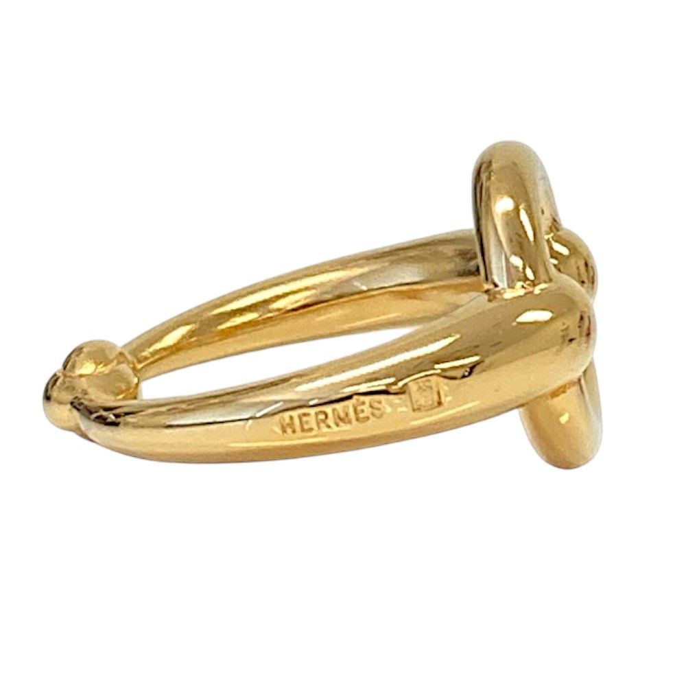 Hermes Horsebit Design Scarf Ring Gold Colored — view 5