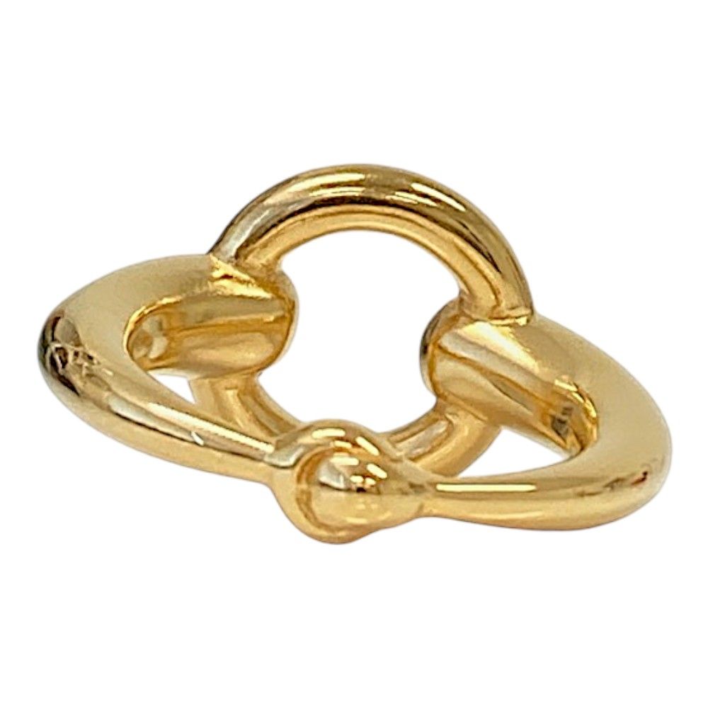 Hermes Horsebit Design Scarf Ring Gold Colored — view 4