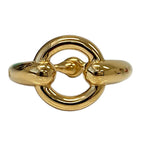 Hermes Horsebit Design Scarf Ring Gold Colored — view 2