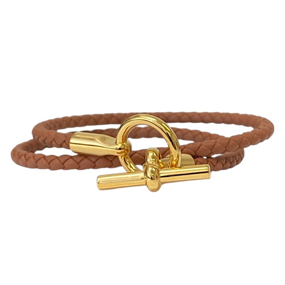 Hermes Glenan Double Tour Leather Bracelet Brown — view 2