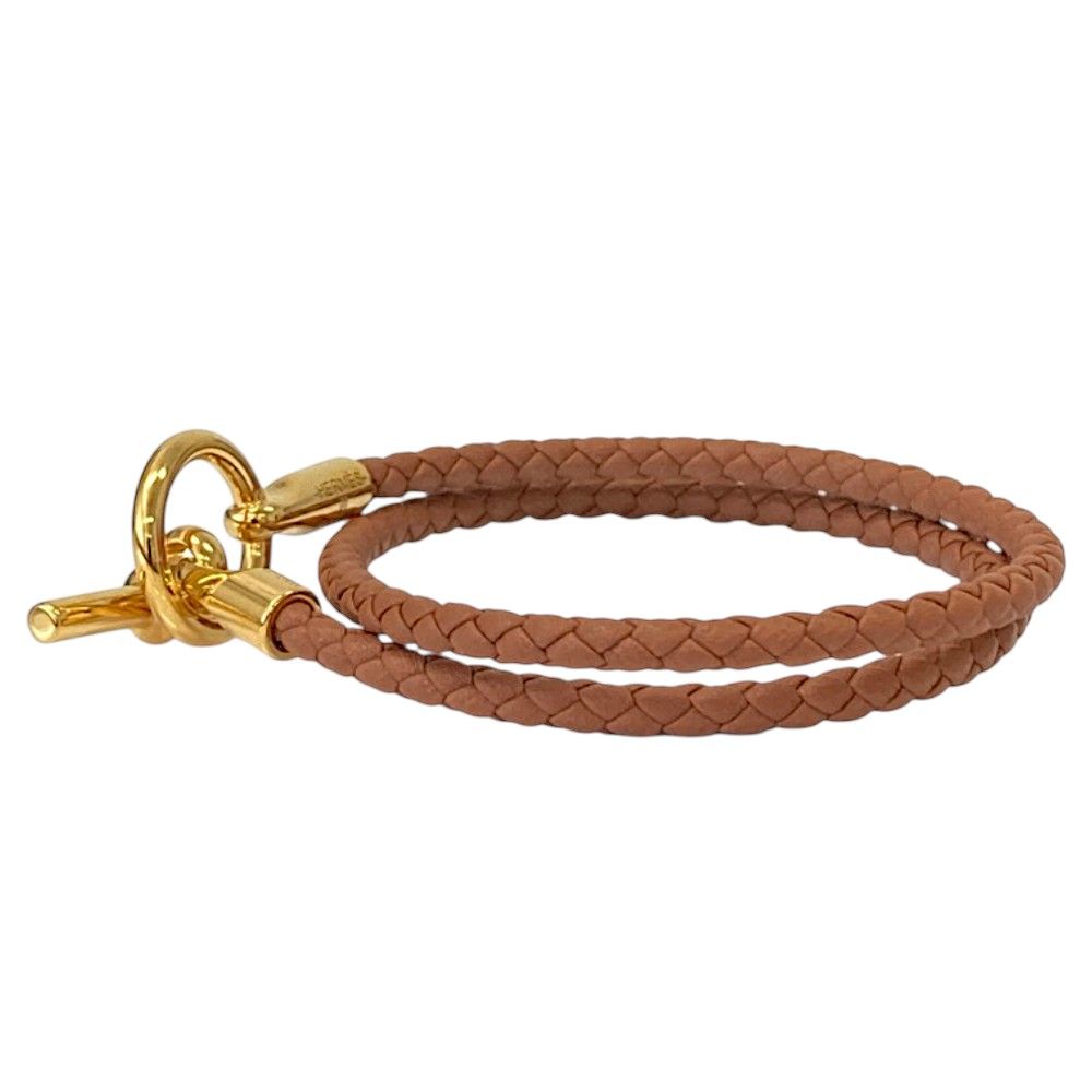 Hermes Glenan Double Tour Leather Bracelet Brown — view 3