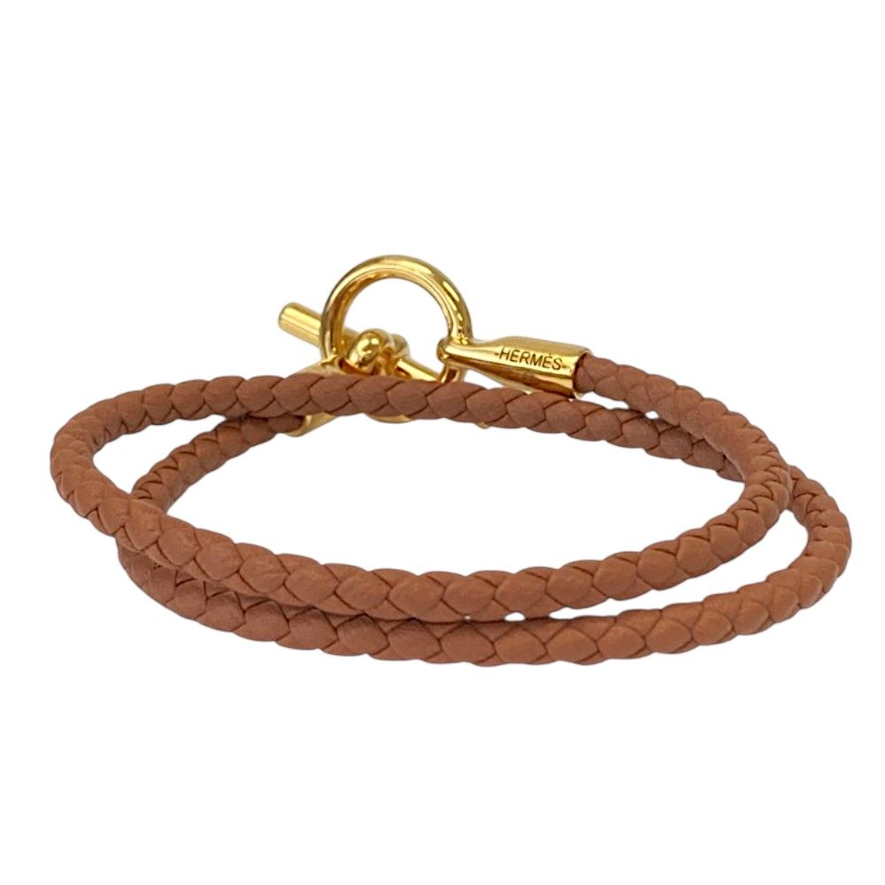 Hermes Glenan Double Tour Leather Bracelet Brown — view 4