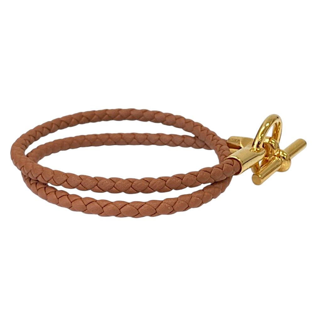 Hermes Glenan Double Tour Leather Bracelet Brown — view 5