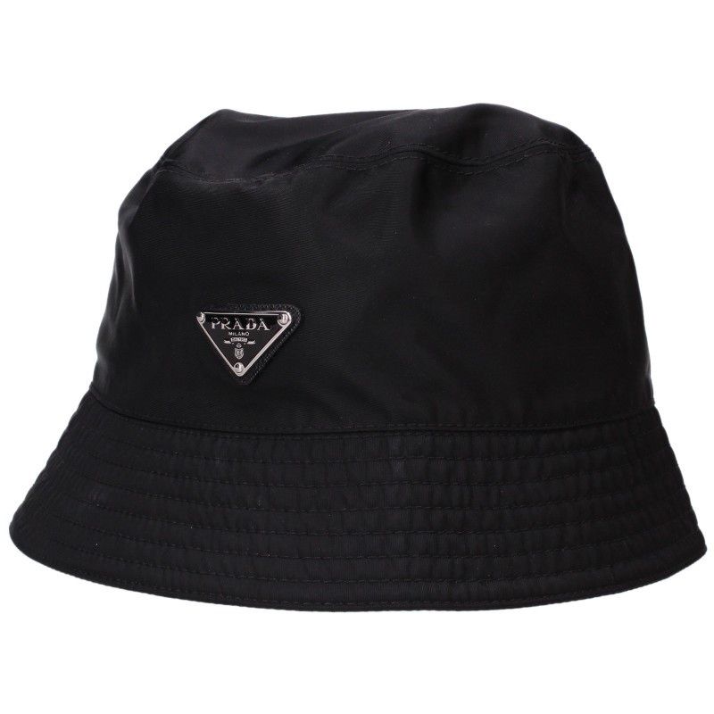 Prada Triangle Plate Nylon Bucket Hat