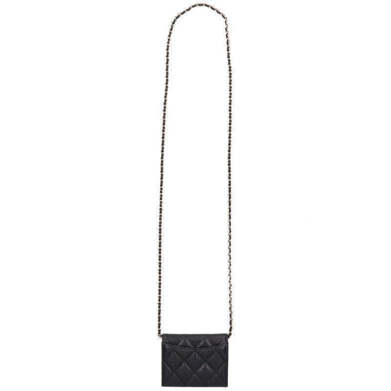 Chanel Quilted Caviar Leather Chain Wallet Shoulder Bag — view 2