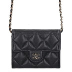 Chanel Quilted Caviar Leather Chain Wallet Shoulder Bag